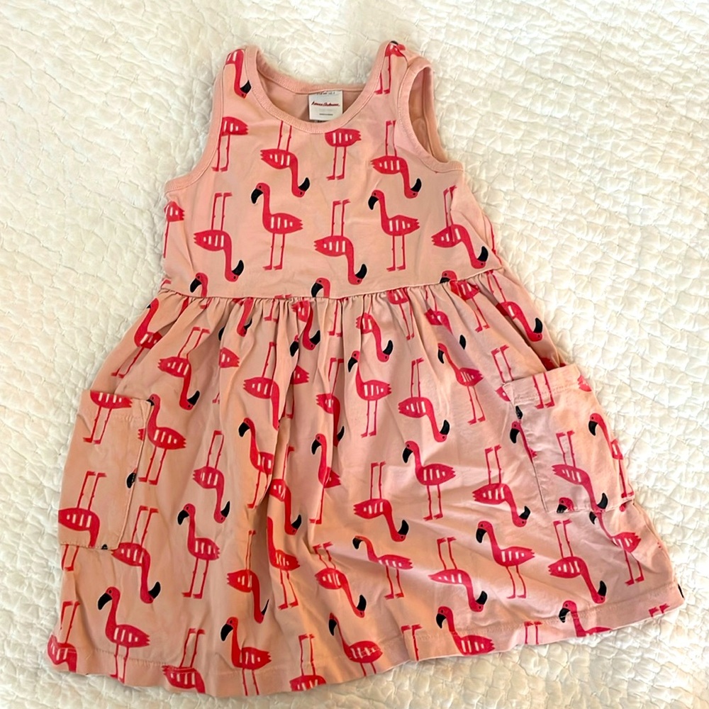 Hanna Andersson Flamingo sleeveless dress with pockets
